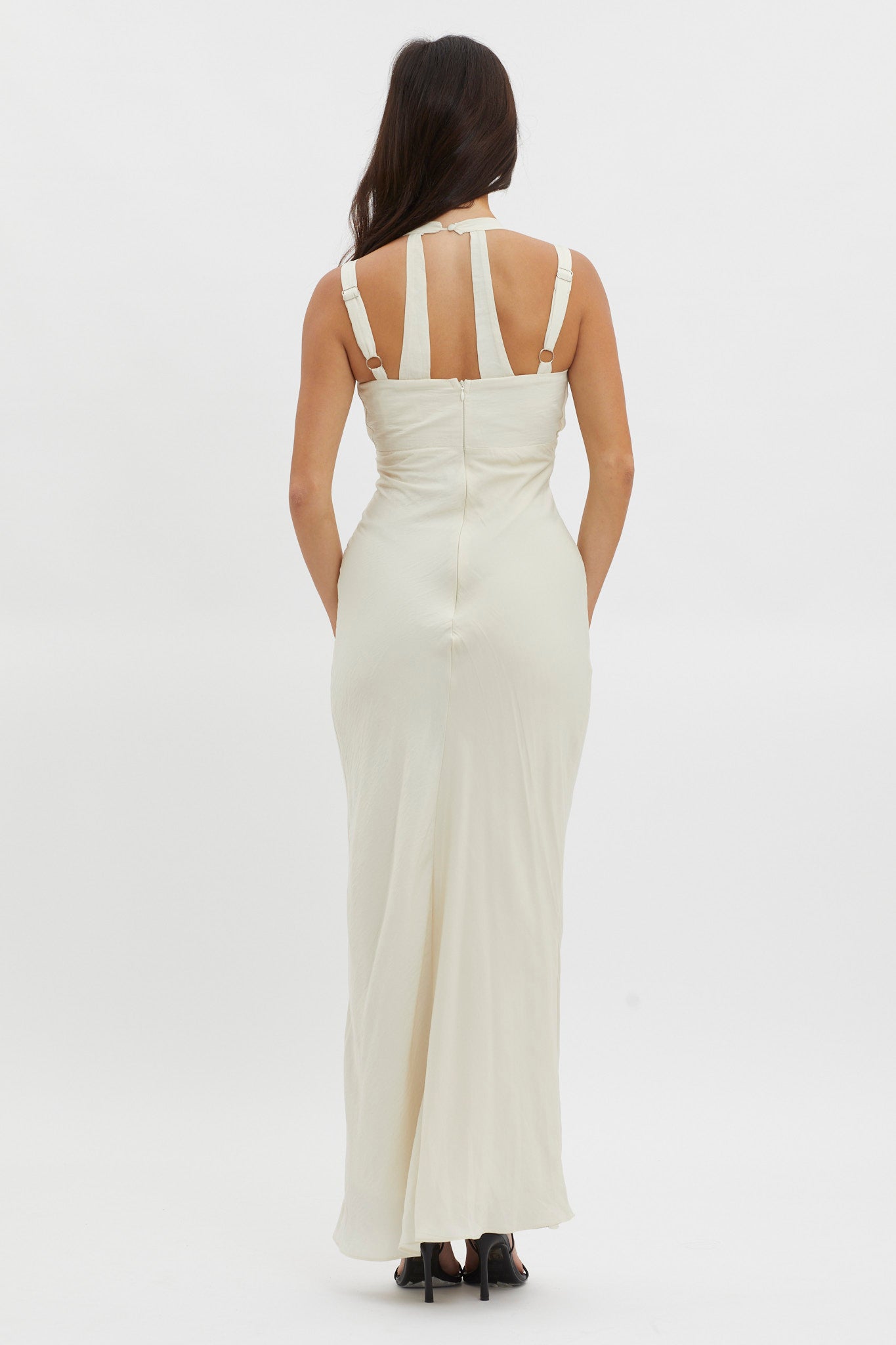 Stellar Twist Bodice Multi-Strap Dress Oyster by Selfie Leslie Australia