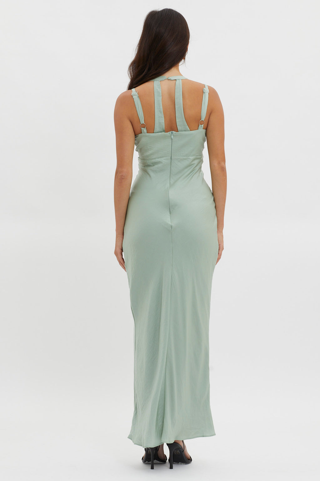 Stellar Twist Bodice Multi-Strap Dress Sage by Selfie Leslie Australia