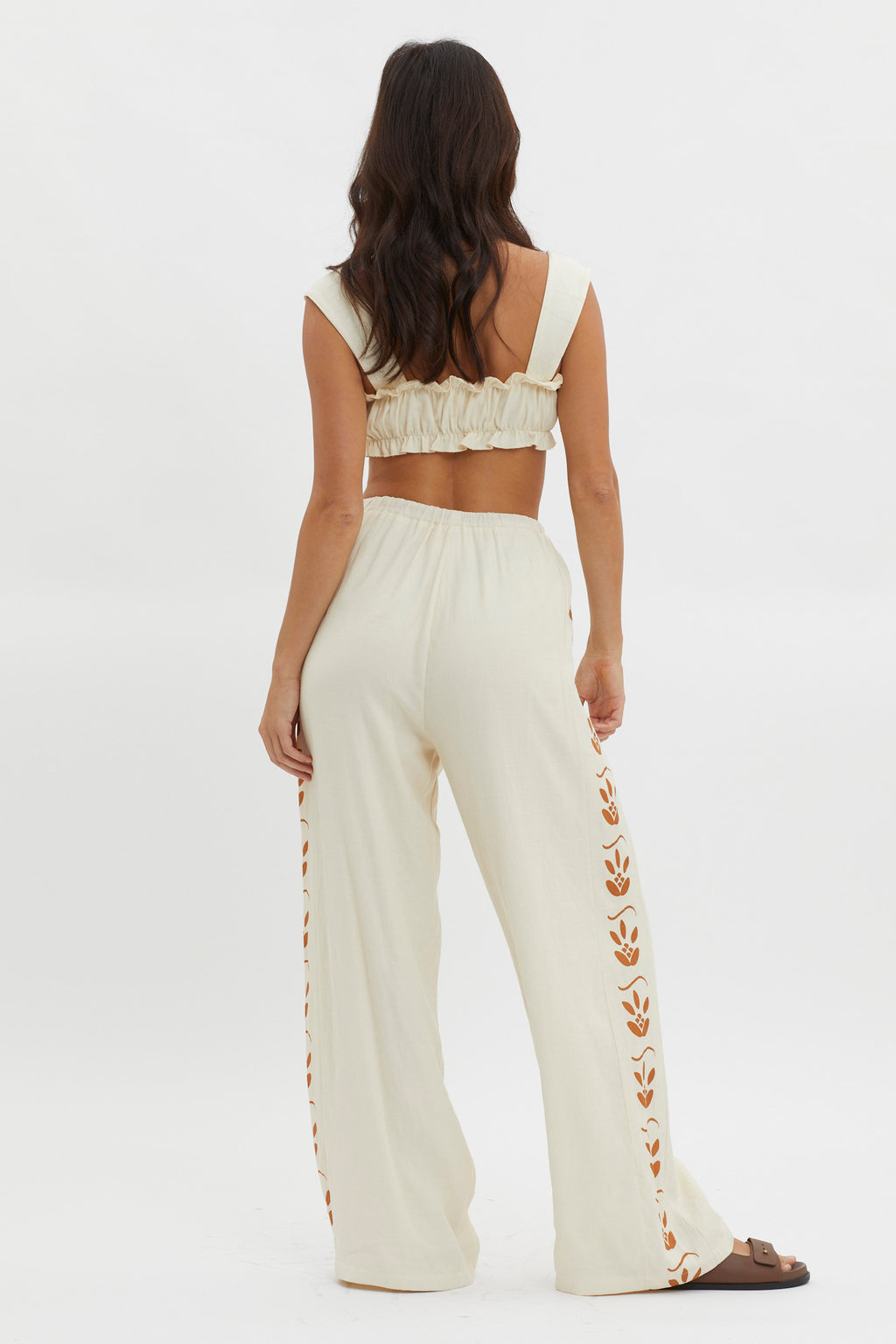 Maghan Side Print Long Pants Beige by Selfie Leslie Australia