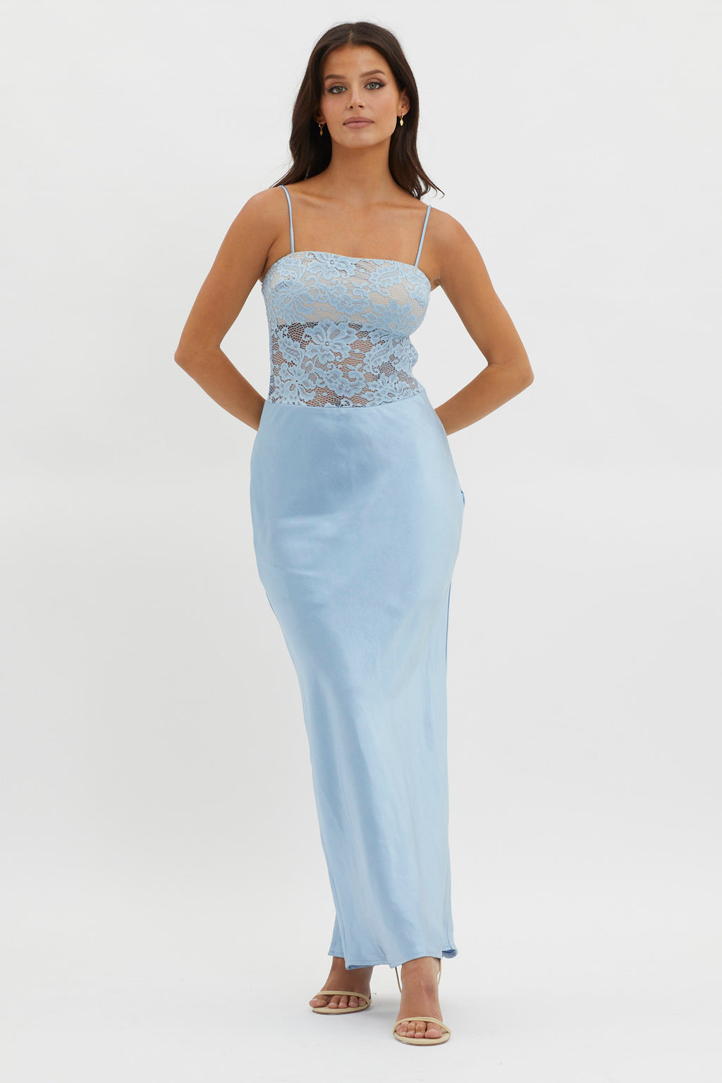 Moon Magic Floral Bodice Dress Blue by Selfie Leslie Australia