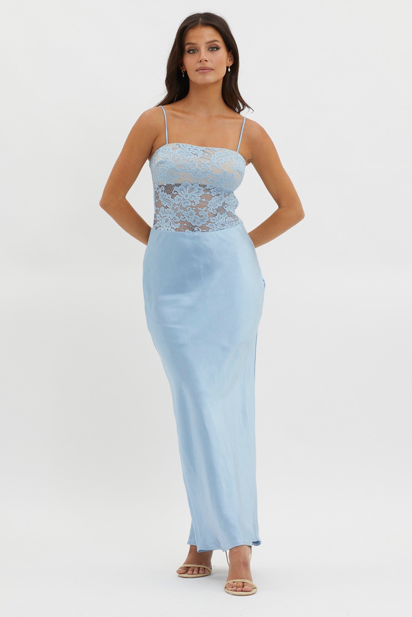 Moon Magic Floral Bodice Dress Blue by Selfie Leslie Australia