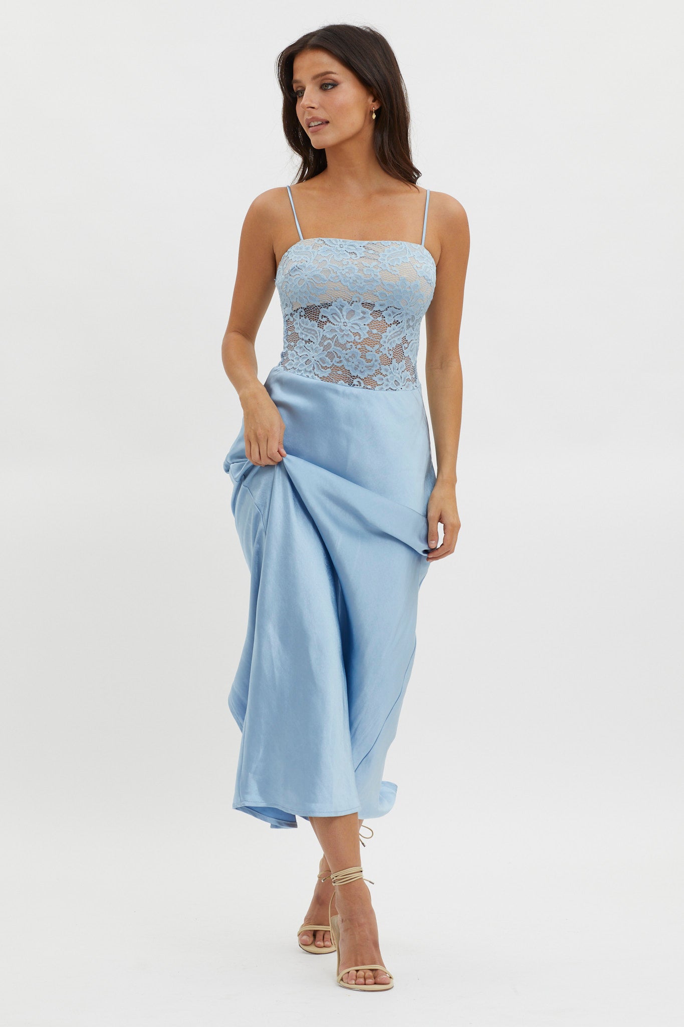 Moon Magic Floral Bodice Dress Blue by Selfie Leslie Australia