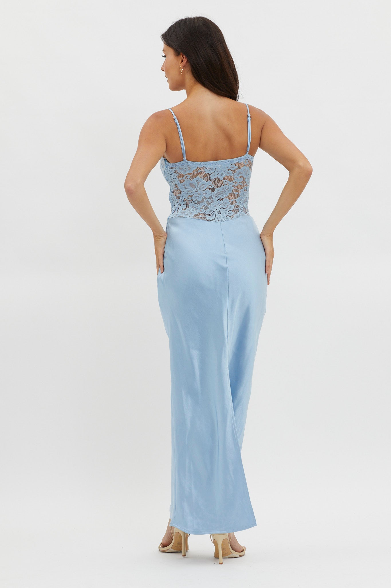Moon Magic Floral Bodice Dress Blue by Selfie Leslie Australia