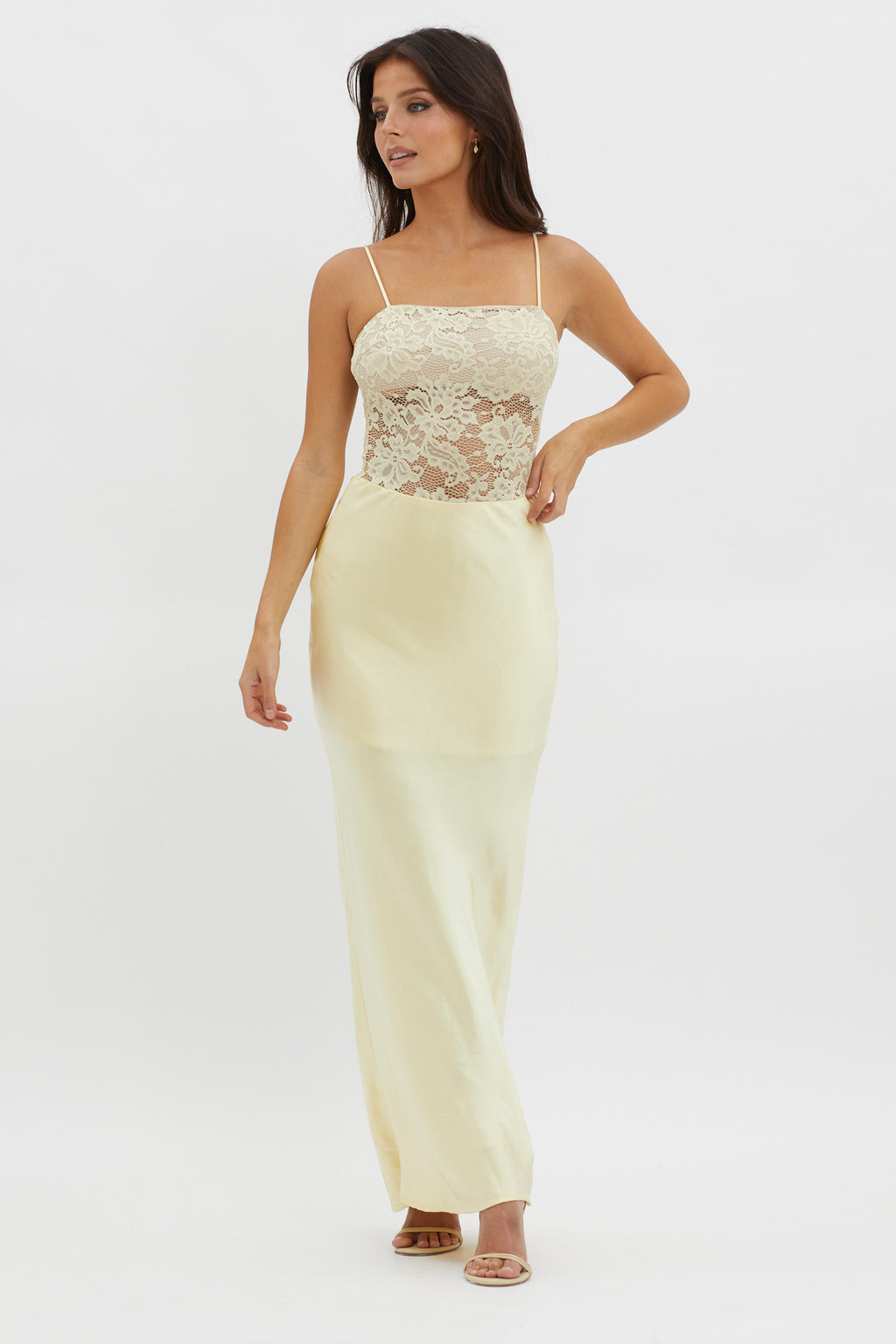 Moon Magic Floral Bodice Dress Lemon by Selfie Leslie Australia