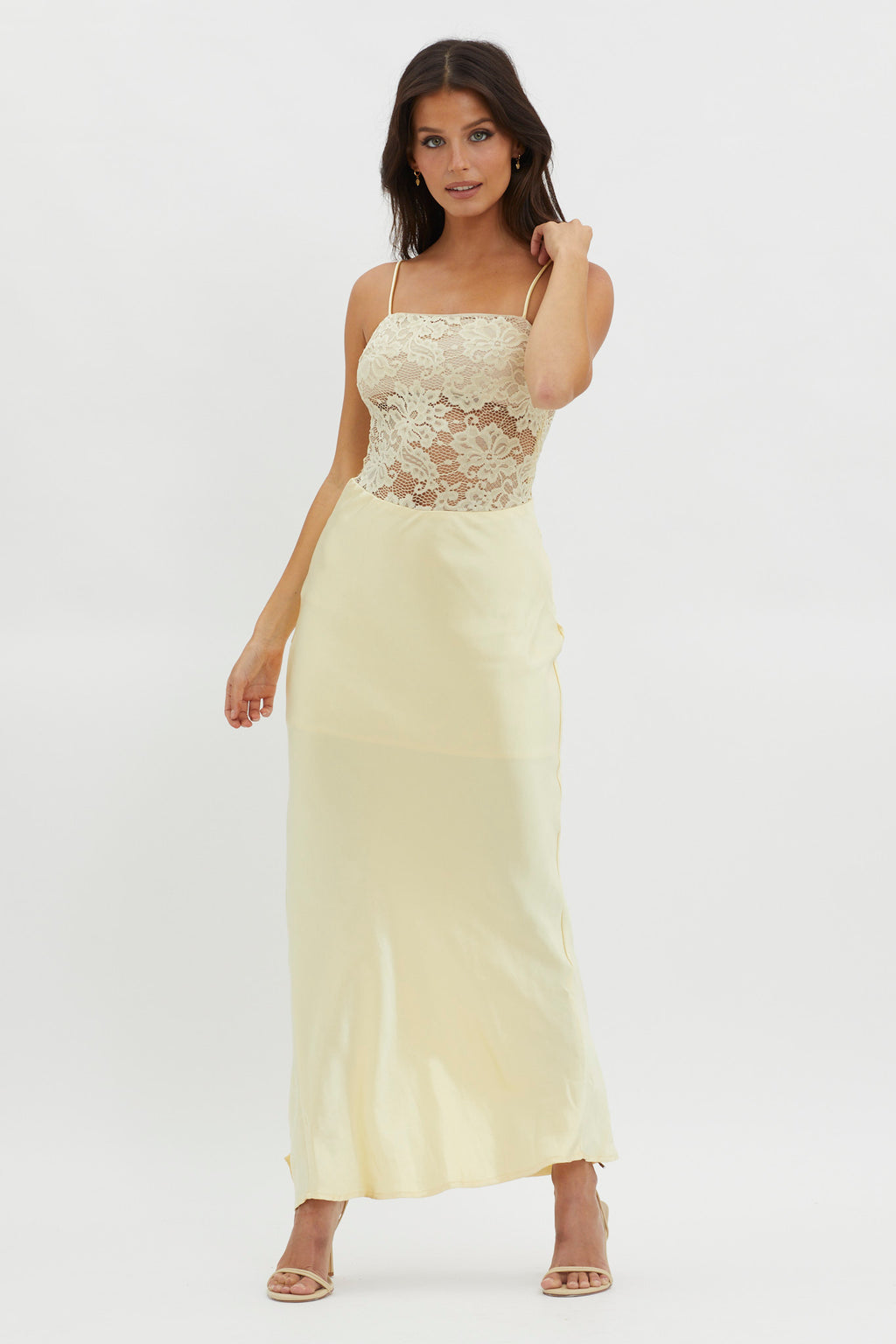 Moon Magic Floral Bodice Dress Lemon by Selfie Leslie Australia