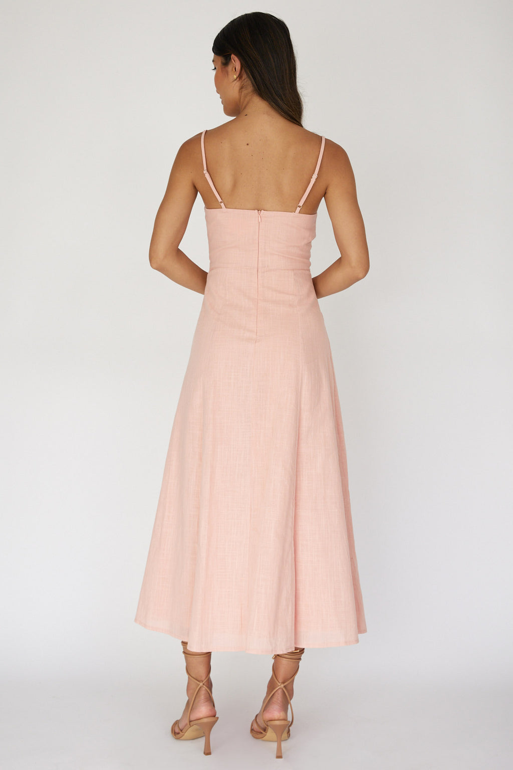 Vacay Pintuck Pleat Midi Dress Pink by Selfie Leslie Australia