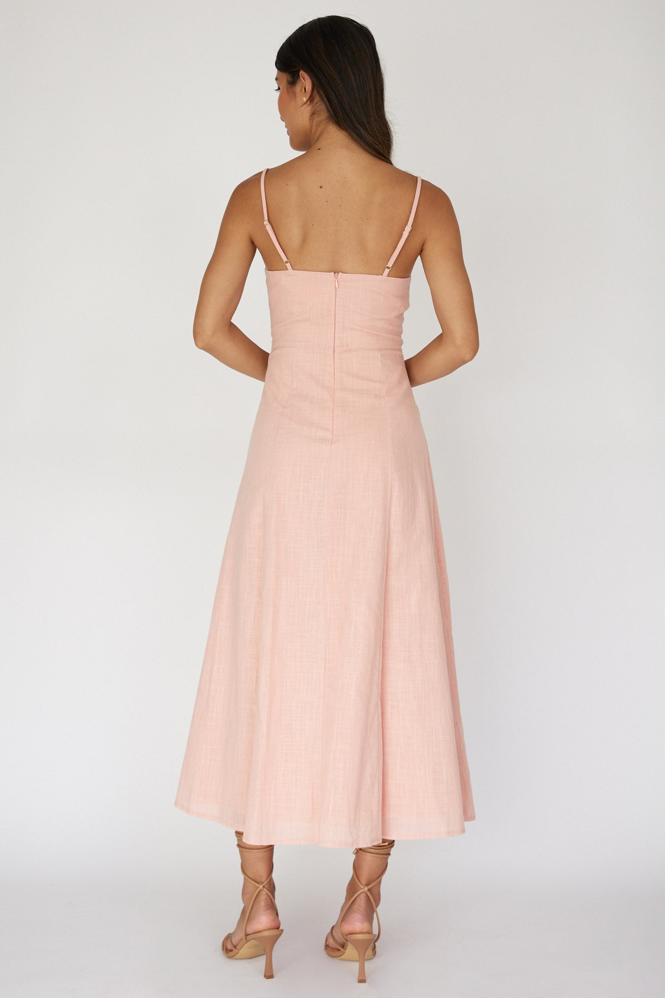 Vacay Pintuck Pleat Midi Dress Pink by Selfie Leslie Australia