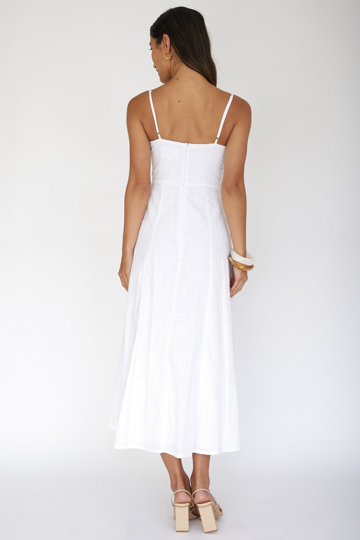 Vacay Pintuck Pleat Midi Dress White by Selfie Leslie Australia