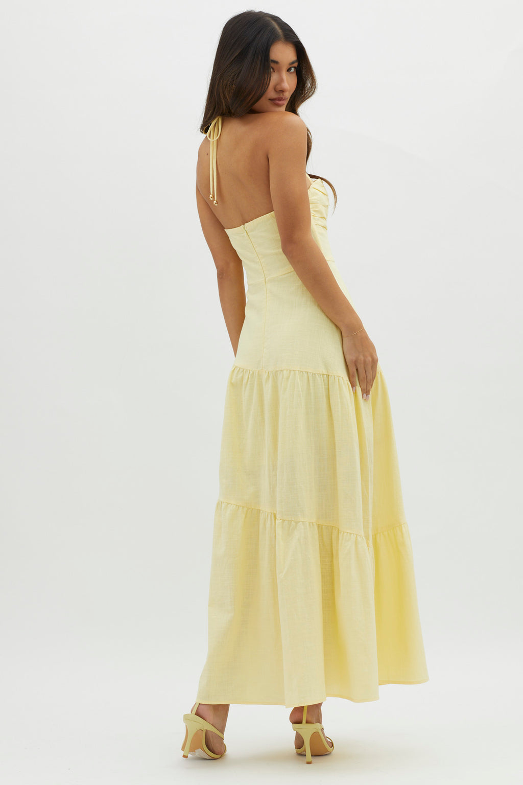 Bondi Rose Decoration Maxi Dress Lemon by Selfie Leslie Australia