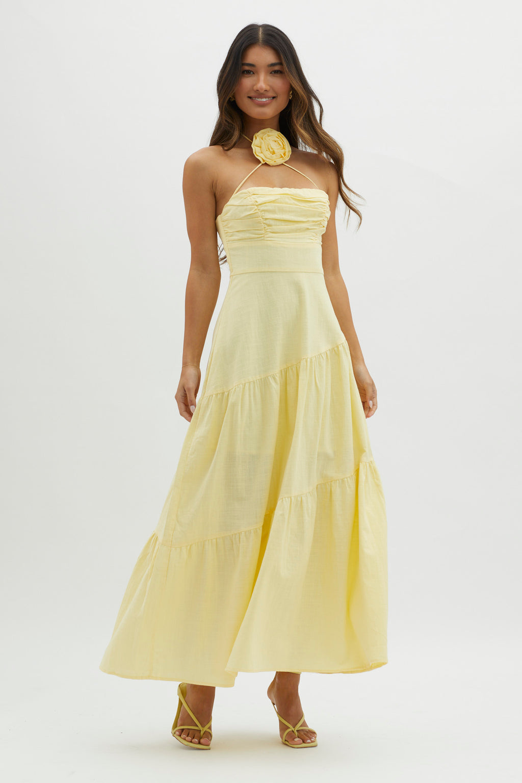 Bondi Rose Decoration Maxi Dress Lemon by Selfie Leslie Australia