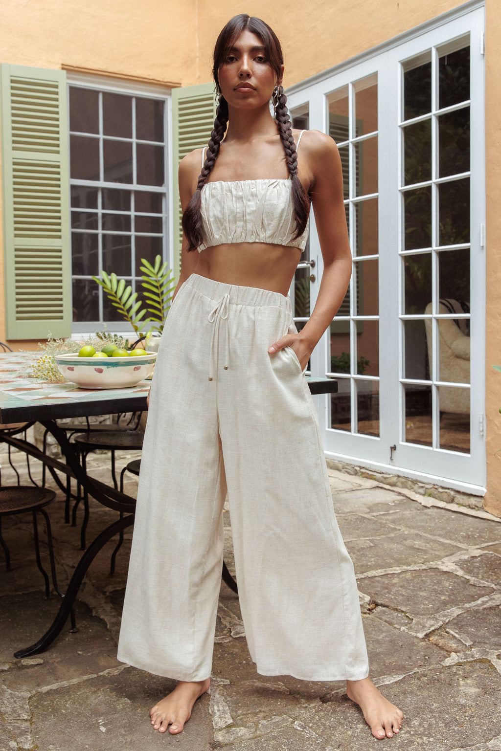 Bondi Side Pocket Pants Oat by Selfie Leslie Australia