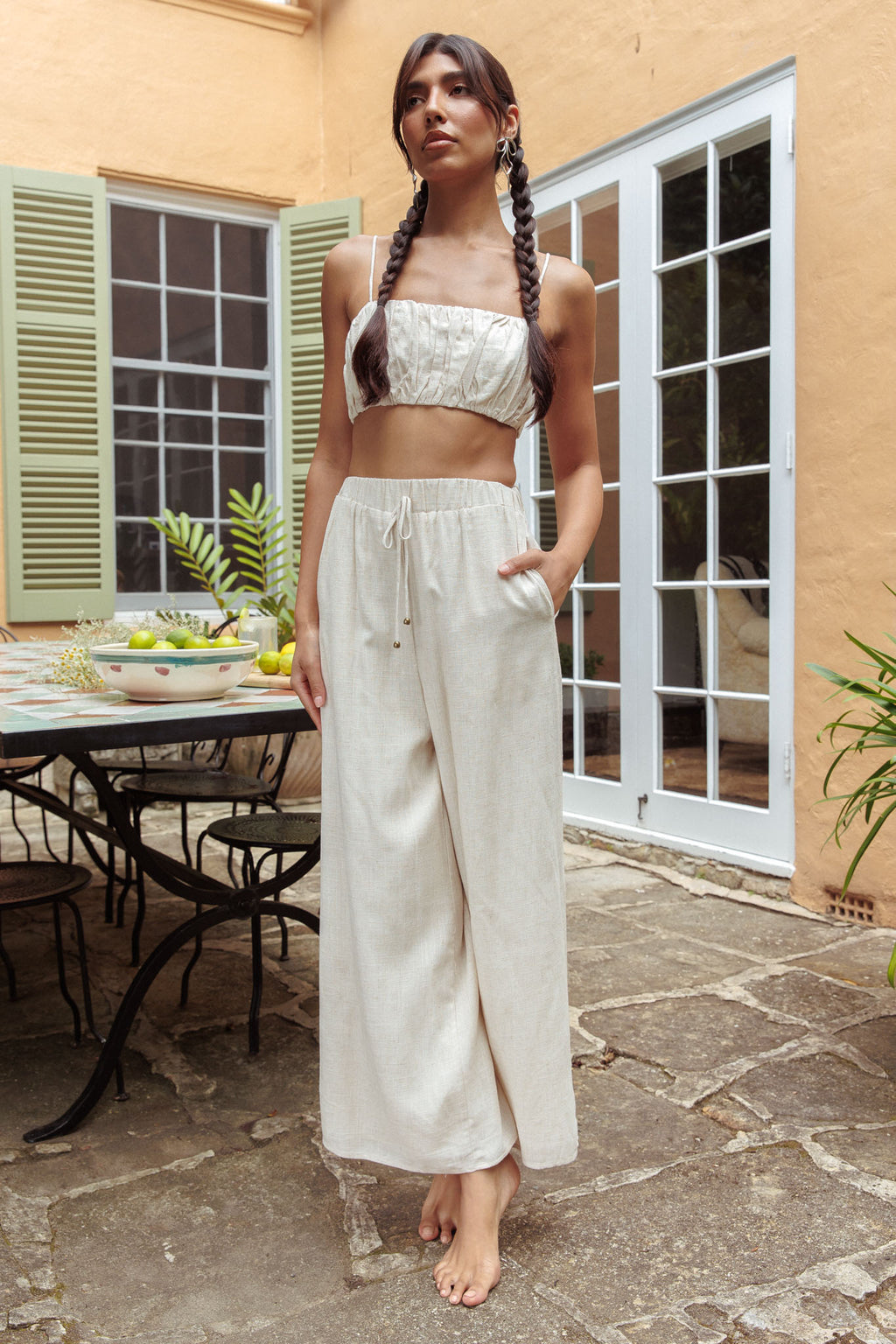 Bondi Side Pocket Pants Oat by Selfie Leslie Australia