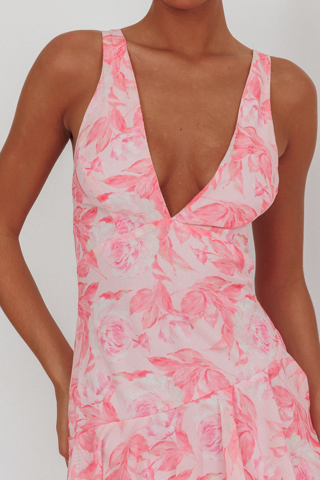 Veda Strappy Back Maxi Dress Floral Pink by Selfie Leslie Australia