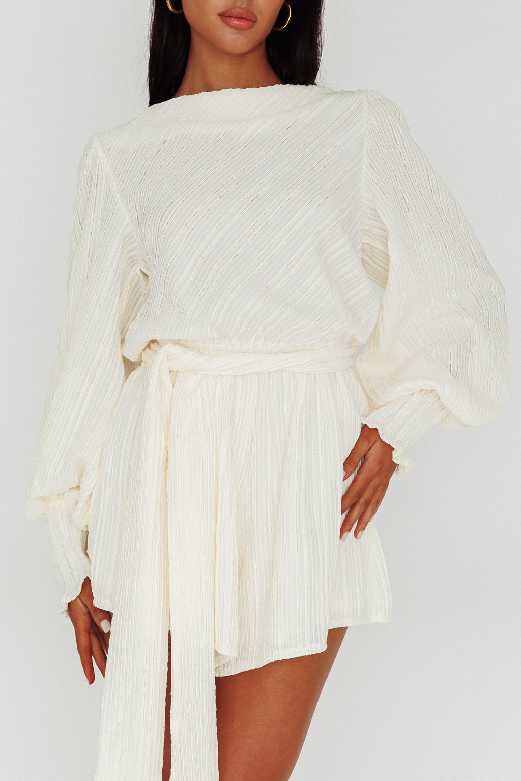 Summer Lover Long Sleeve Romper Cream by Selfie Leslie Australia
