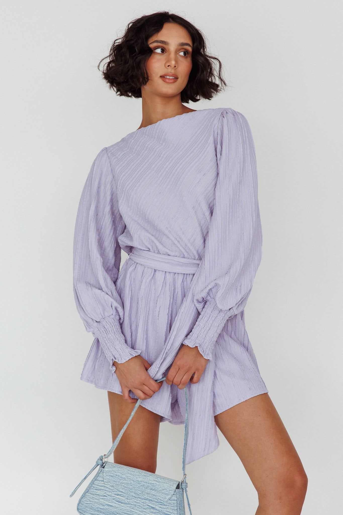 Summer Lover Long Sleeve Romper Lilac by Selfie Leslie Australia