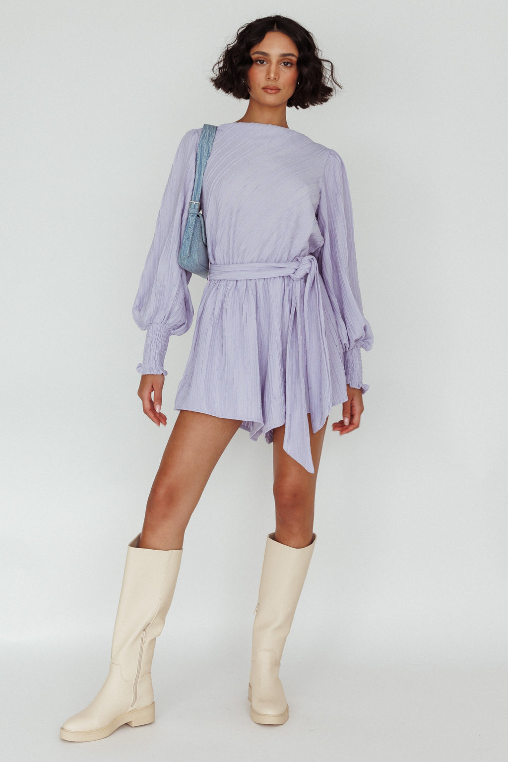 Summer Lover Long Sleeve Romper Lilac by Selfie Leslie Australia