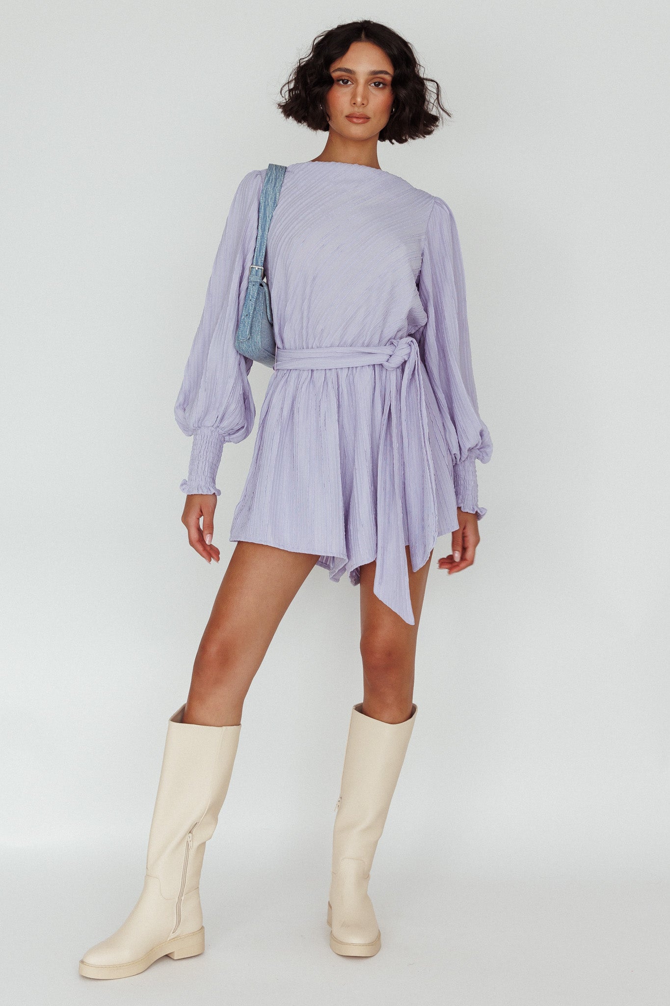 Summer Lover Long Sleeve Romper Lilac by Selfie Leslie Australia