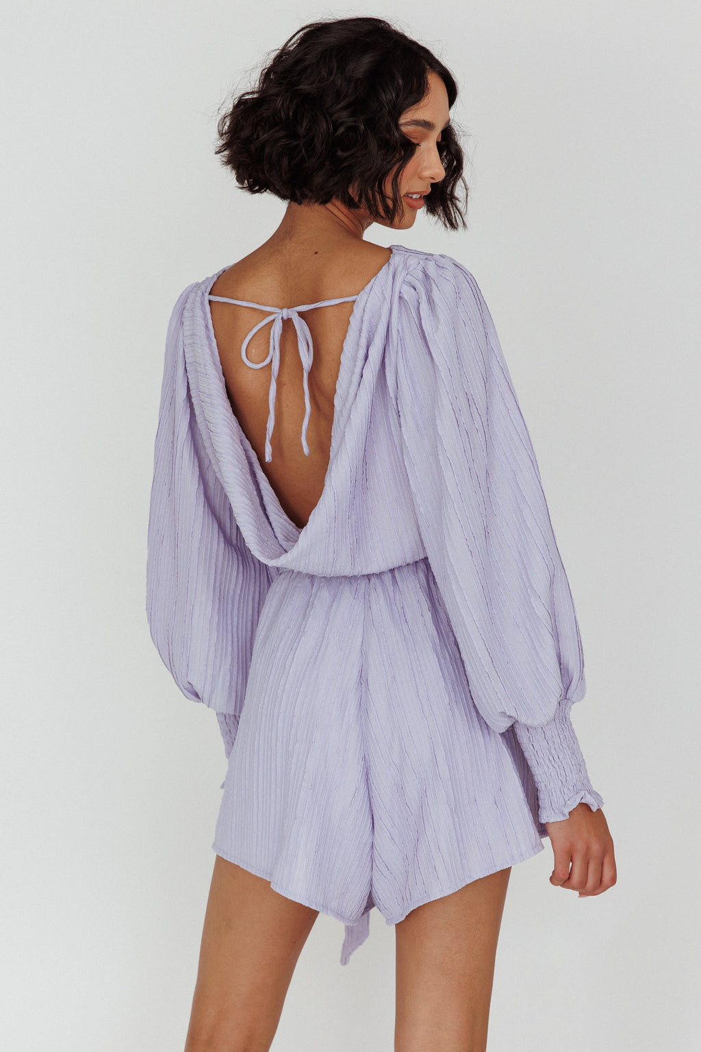 Summer Lover Long Sleeve Romper Lilac by Selfie Leslie Australia