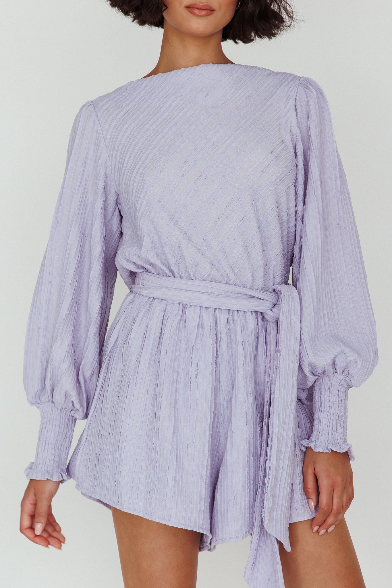 Summer Lover Long Sleeve Romper Lilac by Selfie Leslie Australia