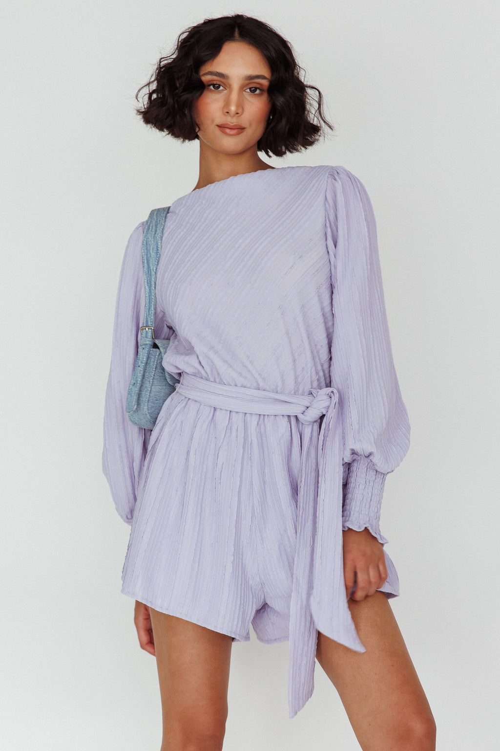 Summer Lover Long Sleeve Romper Lilac by Selfie Leslie Australia