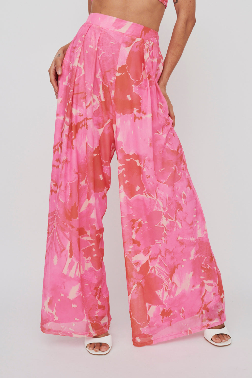 Tammi Wide Leg Pants Print Blush by Selfie Leslie Australia