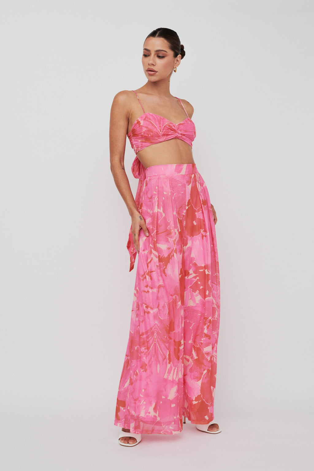 Tammi Wide Leg Pants Print Blush by Selfie Leslie Australia