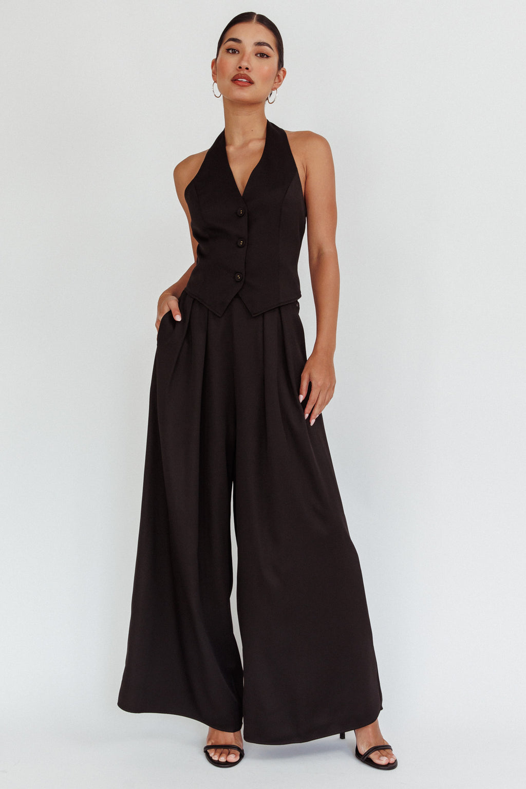 Tammi Wide Leg Pants Black by Selfie Leslie Australia