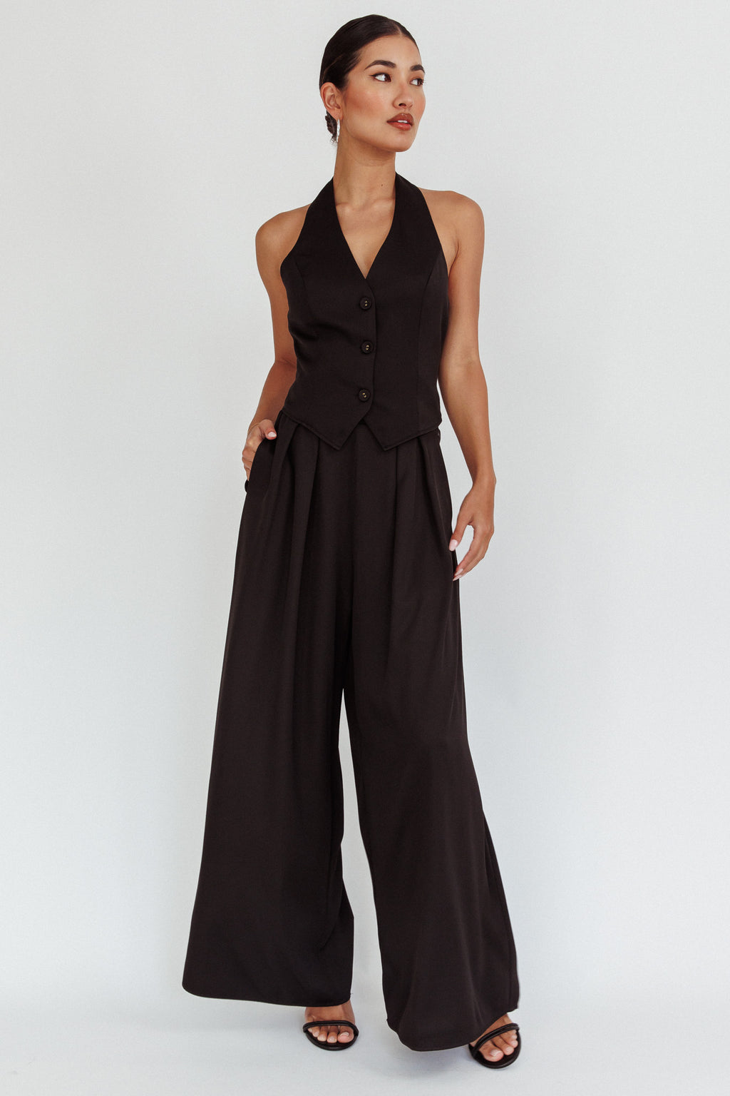 Tammi Wide Leg Pants Black by Selfie Leslie Australia