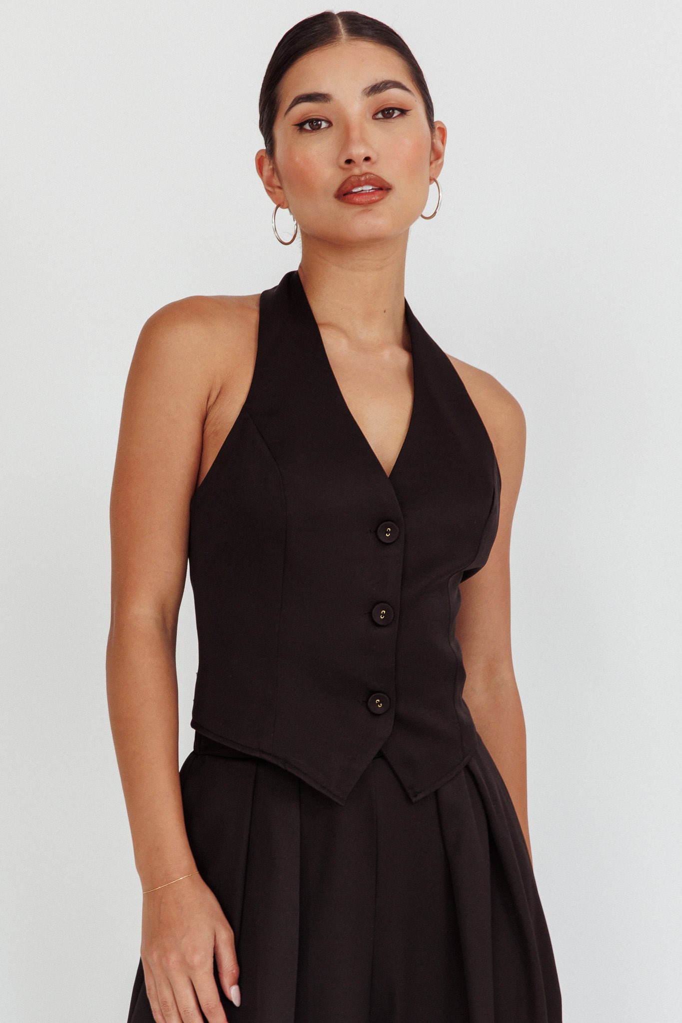 Tammi Halter Vest Top Black by Selfie Leslie Australia