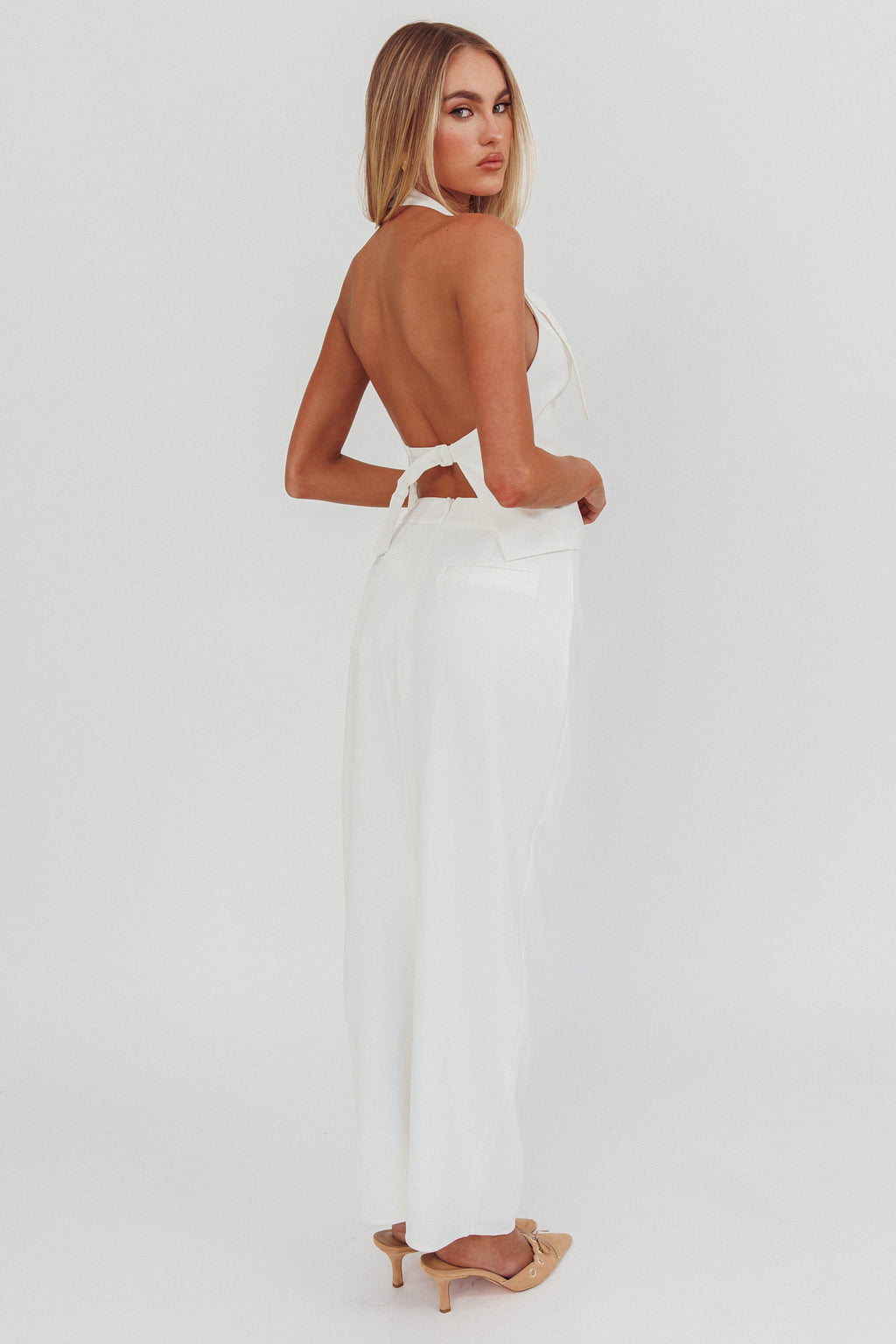 Tammi Faux Pocket Maxi Skirt Off White by Selfie Leslie Australia