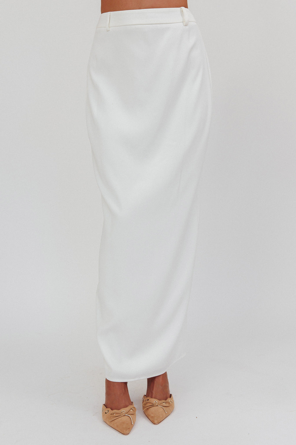 Tammi Faux Pocket Maxi Skirt Off White by Selfie Leslie Australia