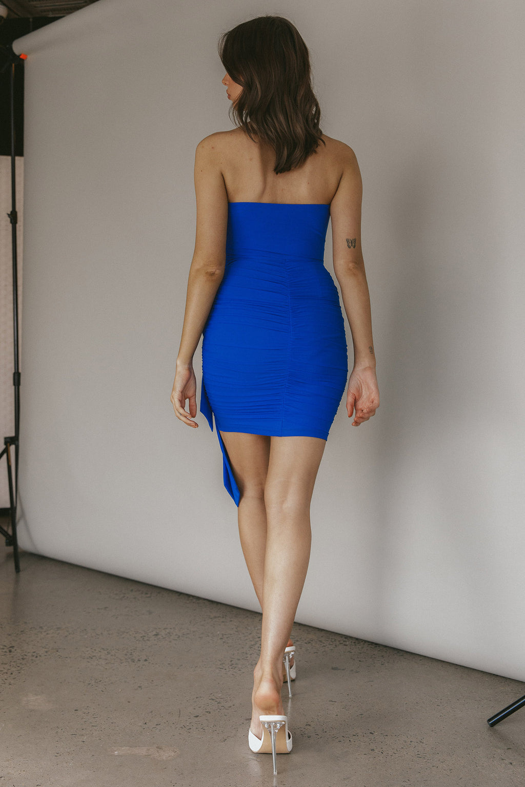 Unstoppable Strapless Knot Accent Mini Dress Blue by Selfie Leslie Australia