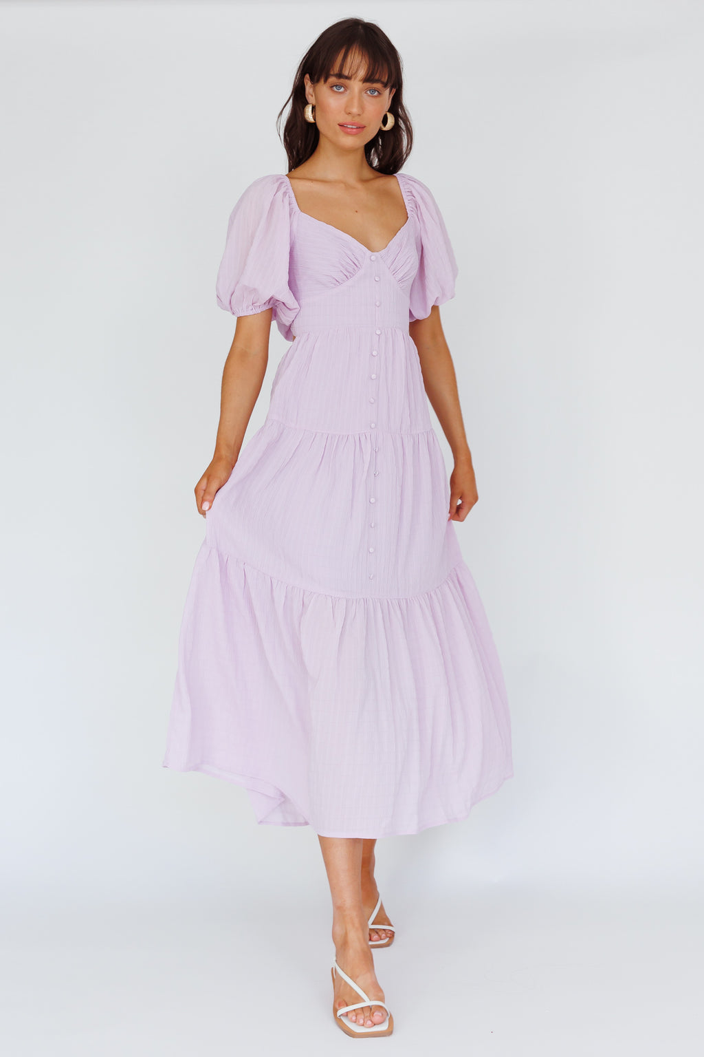 Royce Bow Back Midi Dress Lilac by Selfie Leslie Australia