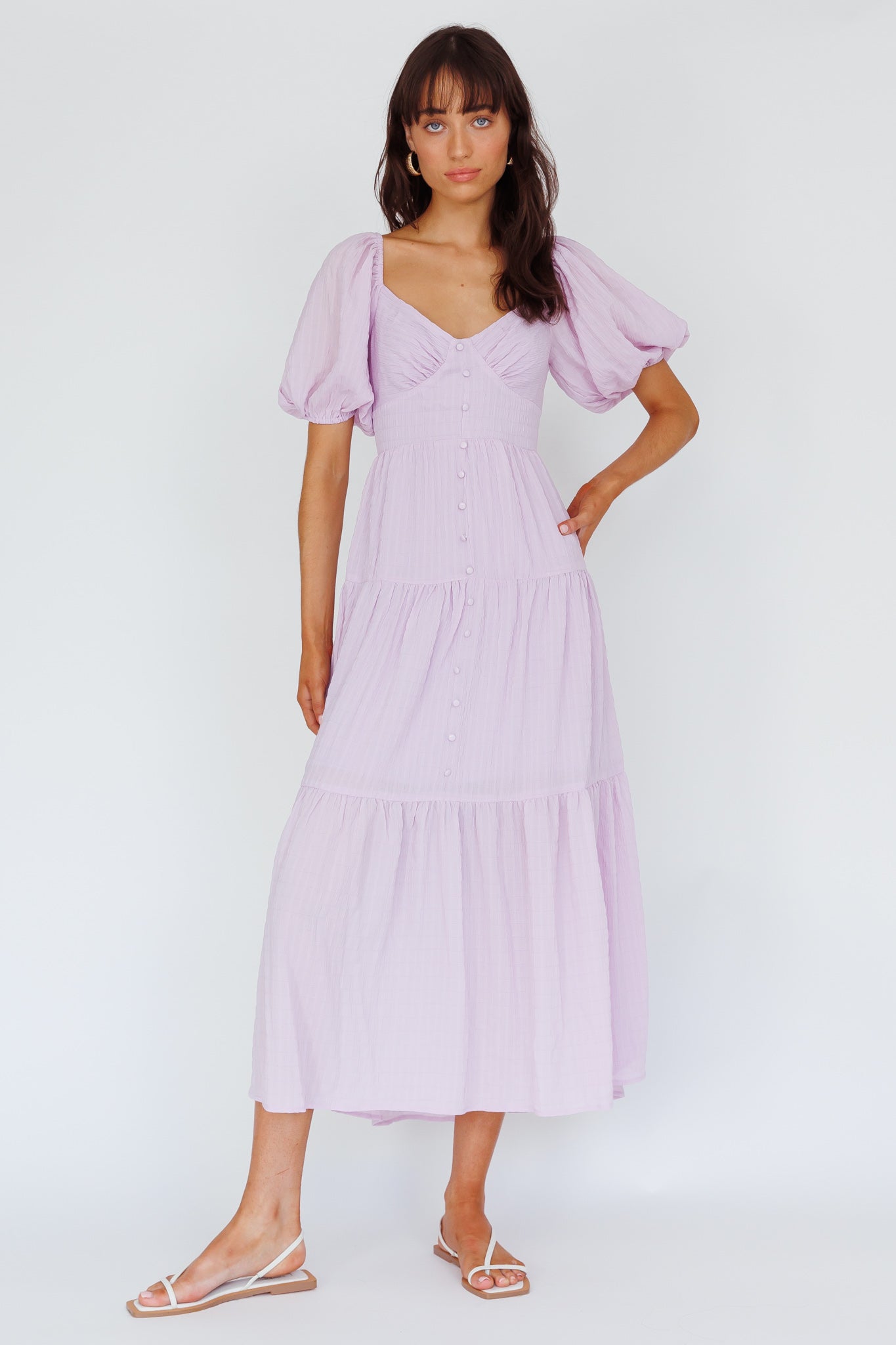Royce Bow Back Midi Dress Lilac by Selfie Leslie Australia