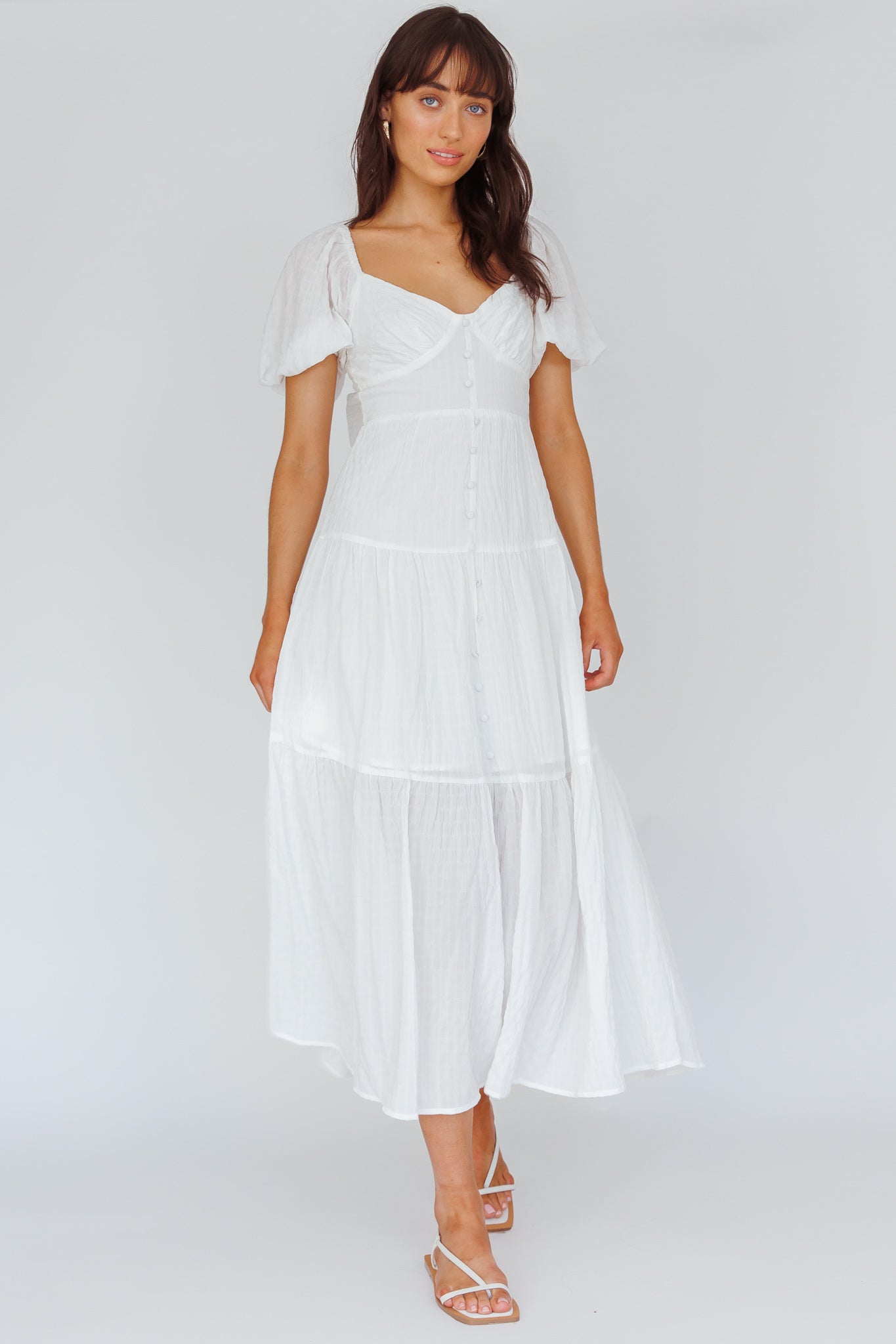 Royce Bow Back Midi Dress White by Selfie Leslie Australia