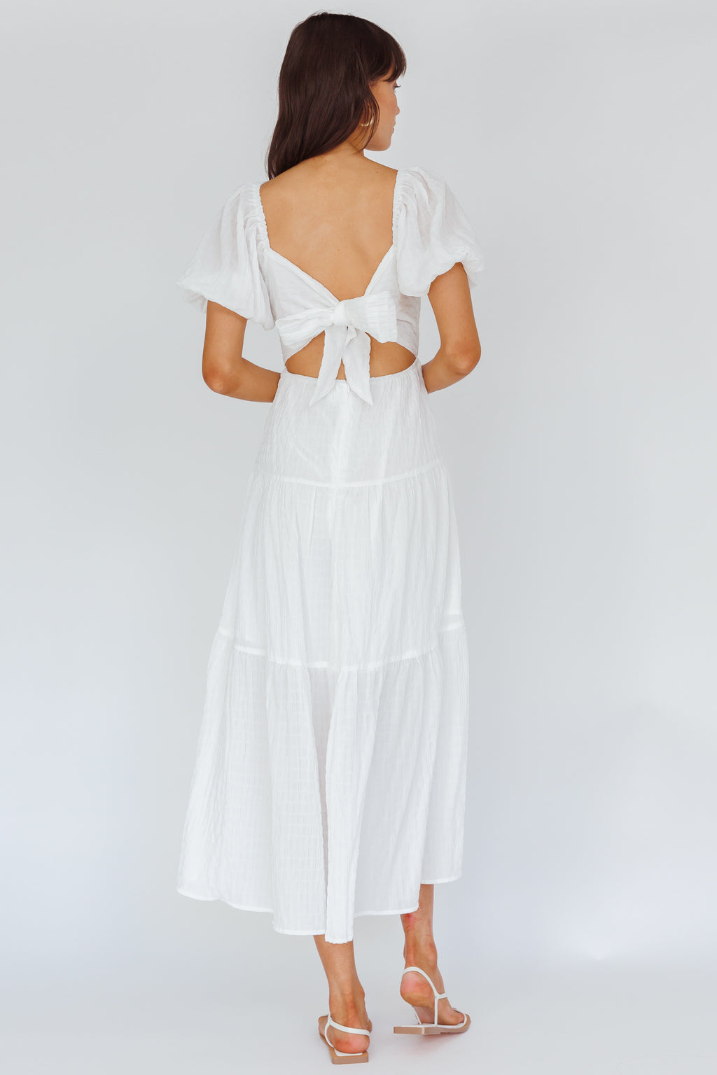 Royce Bow Back Midi Dress White by Selfie Leslie Australia