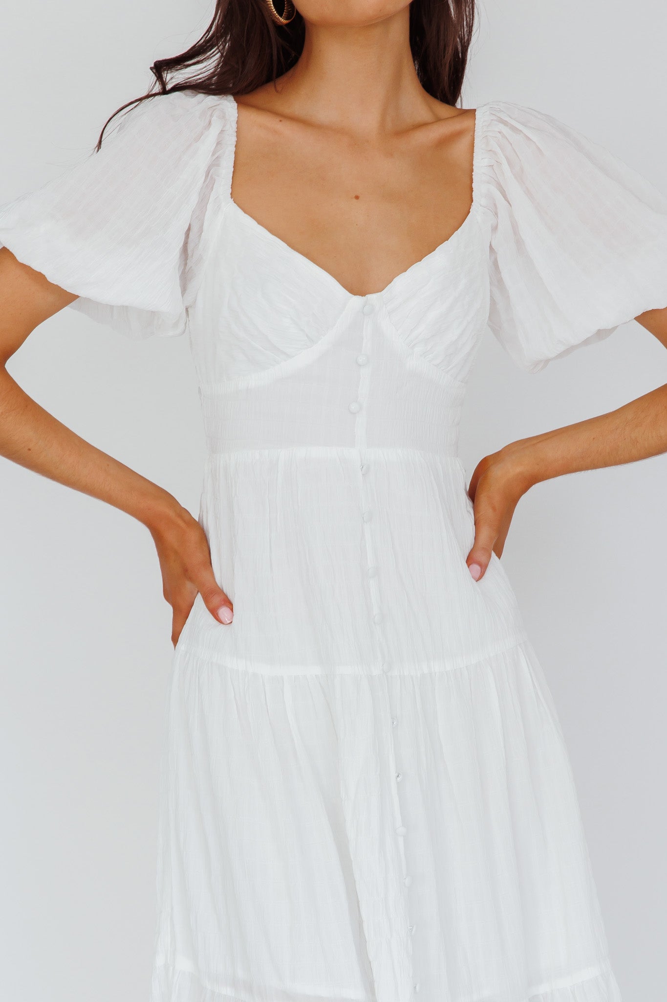 Royce Bow Back Midi Dress White by Selfie Leslie Australia