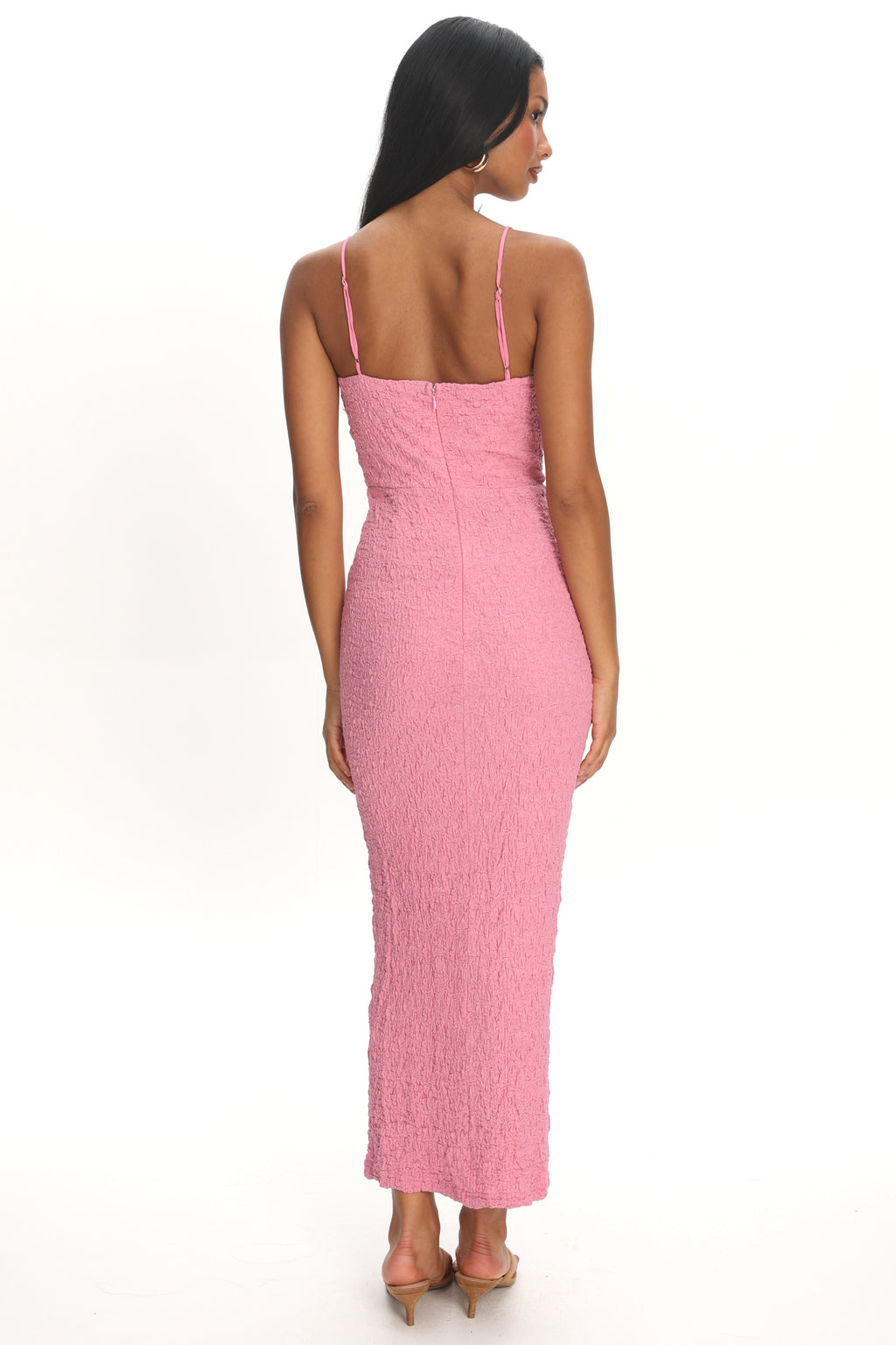 Logan Cami Strap Midi Dress Embellished Pink by Selfie Leslie Australia