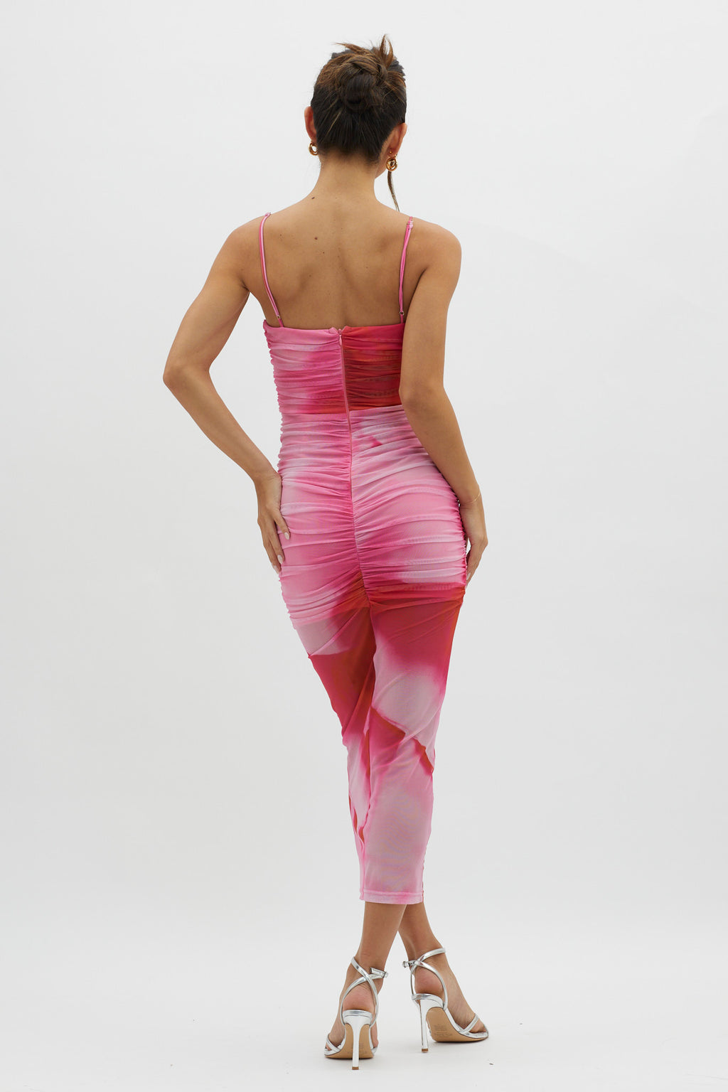 Logan Cami Strap Midi Dress Abstract Pink by Selfie Leslie Australia