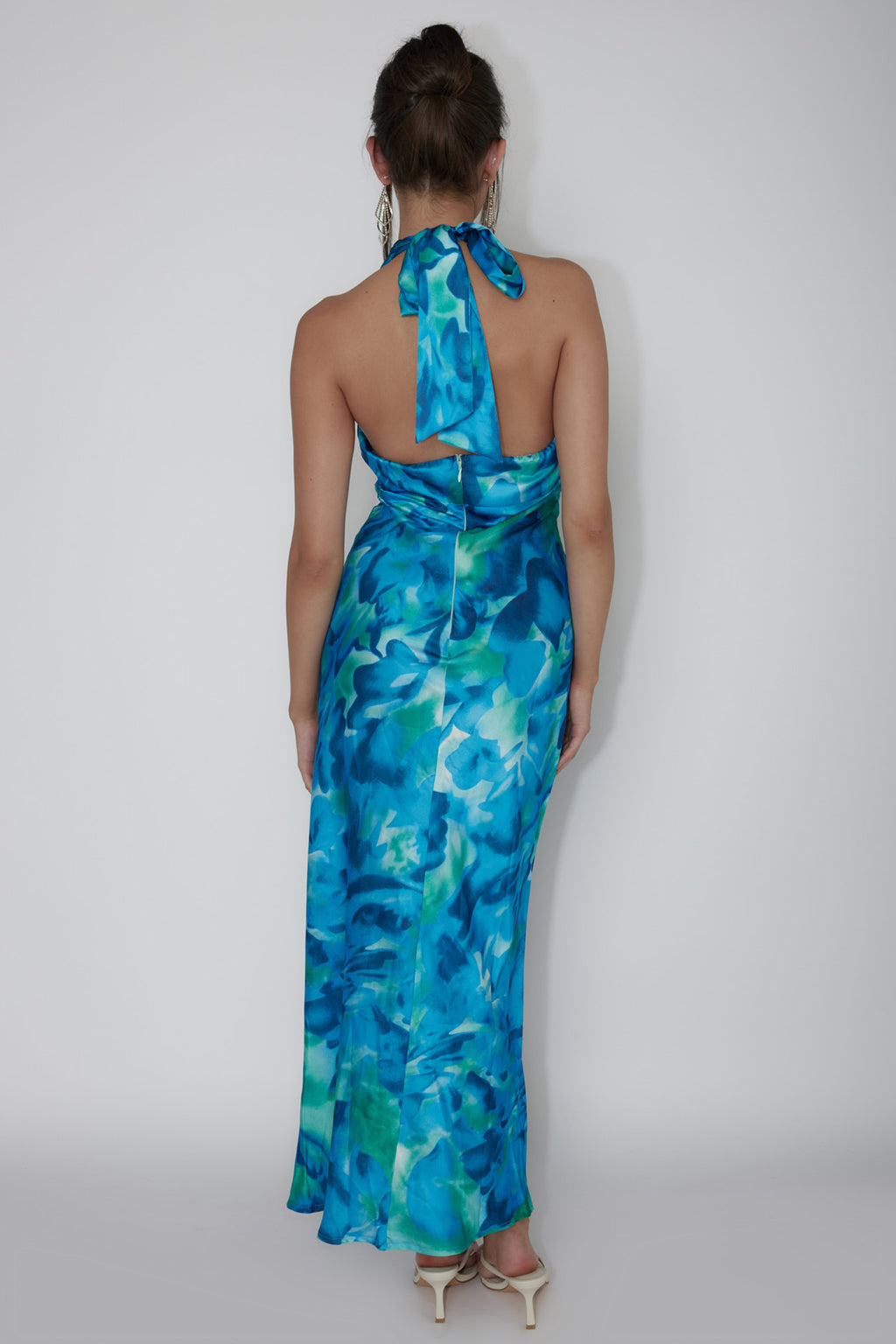 Martia Halterneck Maxi Dress Floral Green by Selfie Leslie Australia