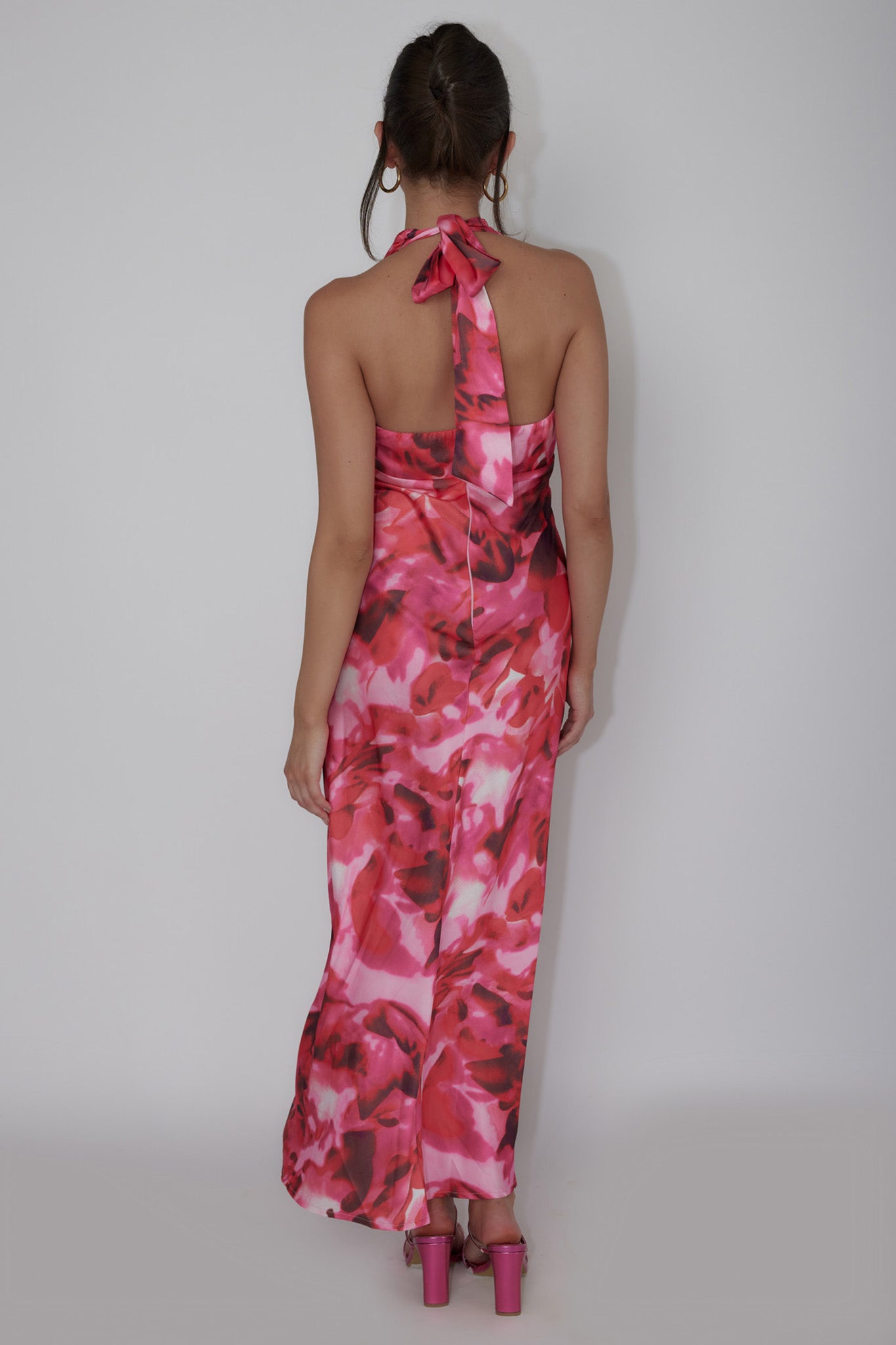 Modern Muses Halterneck Maxi Dress Floral Pink by Selfie Leslie Australia