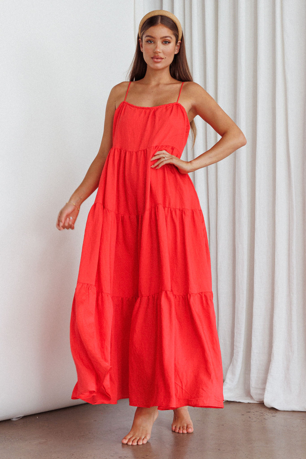 Bora Bora Tied Back Maxi Dress Watermelon by Selfie Leslie Australia