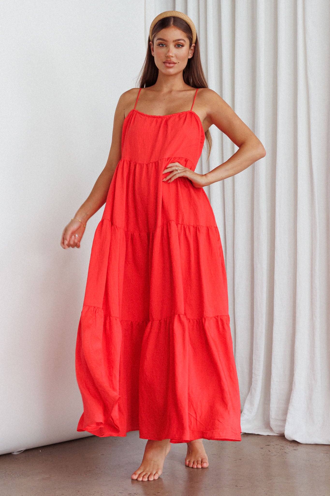 Bora Bora Tied Back Maxi Dress Watermelon by Selfie Leslie Australia