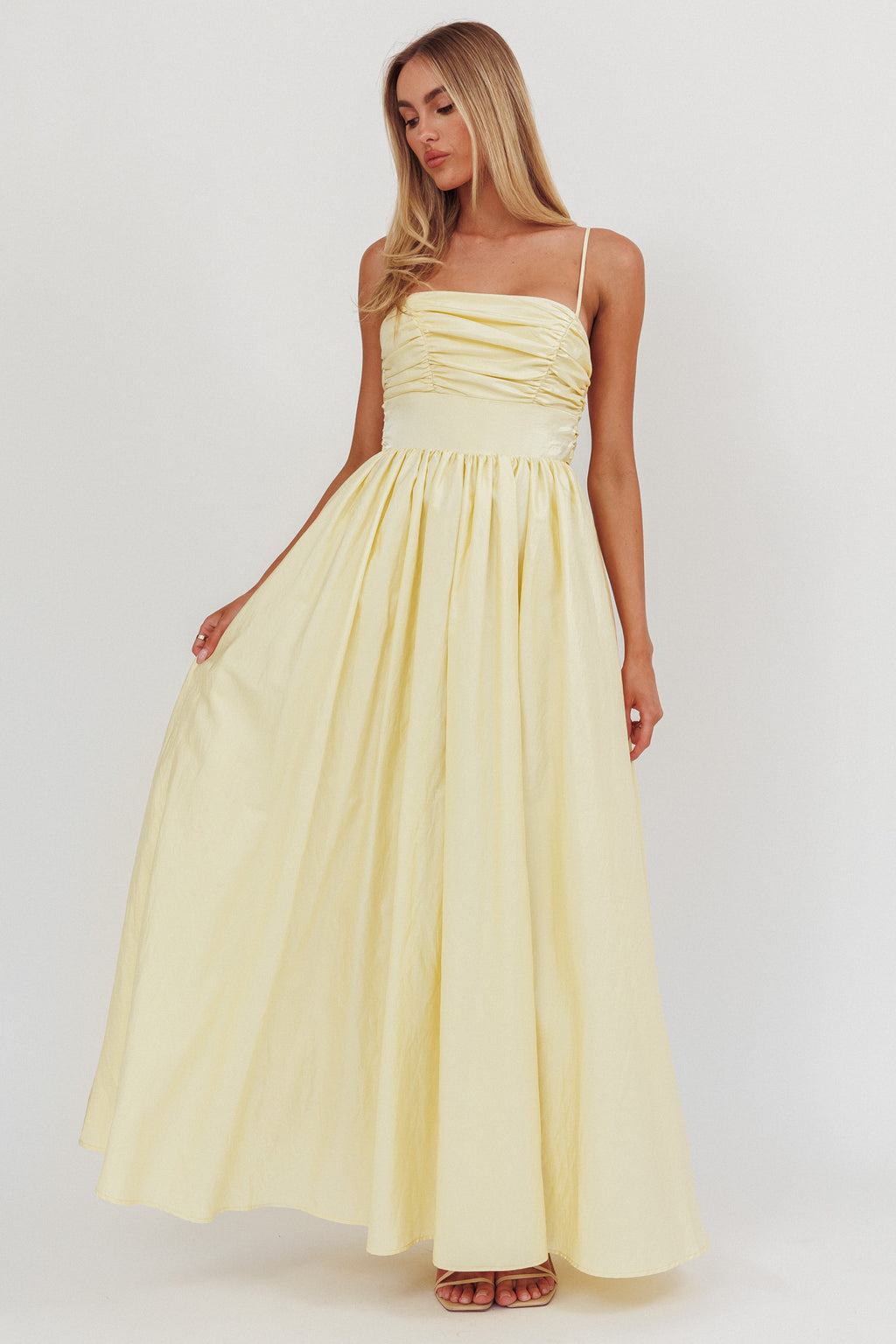 Love Songs Back Bow Maxi Dress Butter by Selfie Leslie Australia