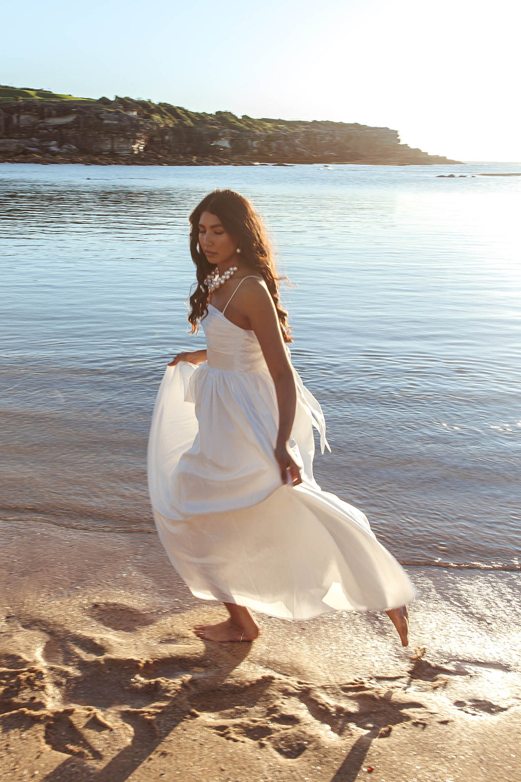Love Songs Back Bow Maxi Dress White by Selfie Leslie Australia