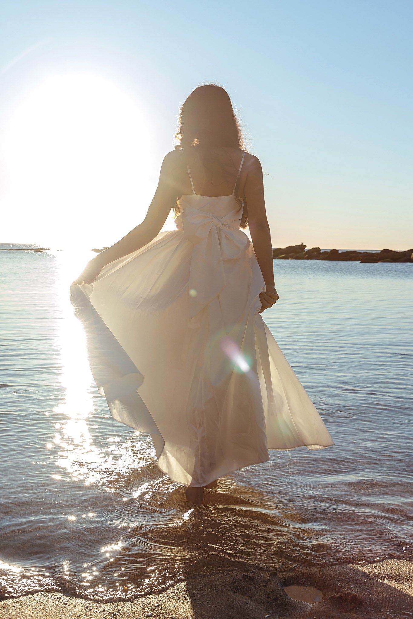 Love Songs Back Bow Maxi Dress White by Selfie Leslie Australia