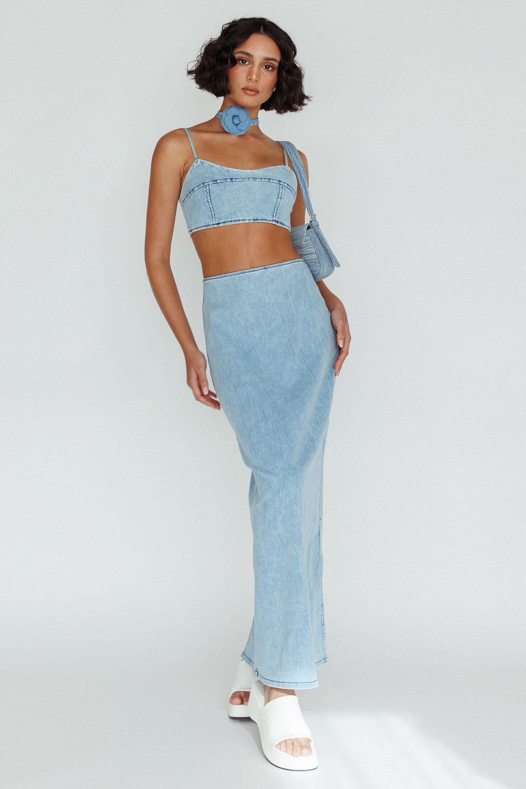 The Moment Maxi Skirt Denim by Selfie Leslie Australia
