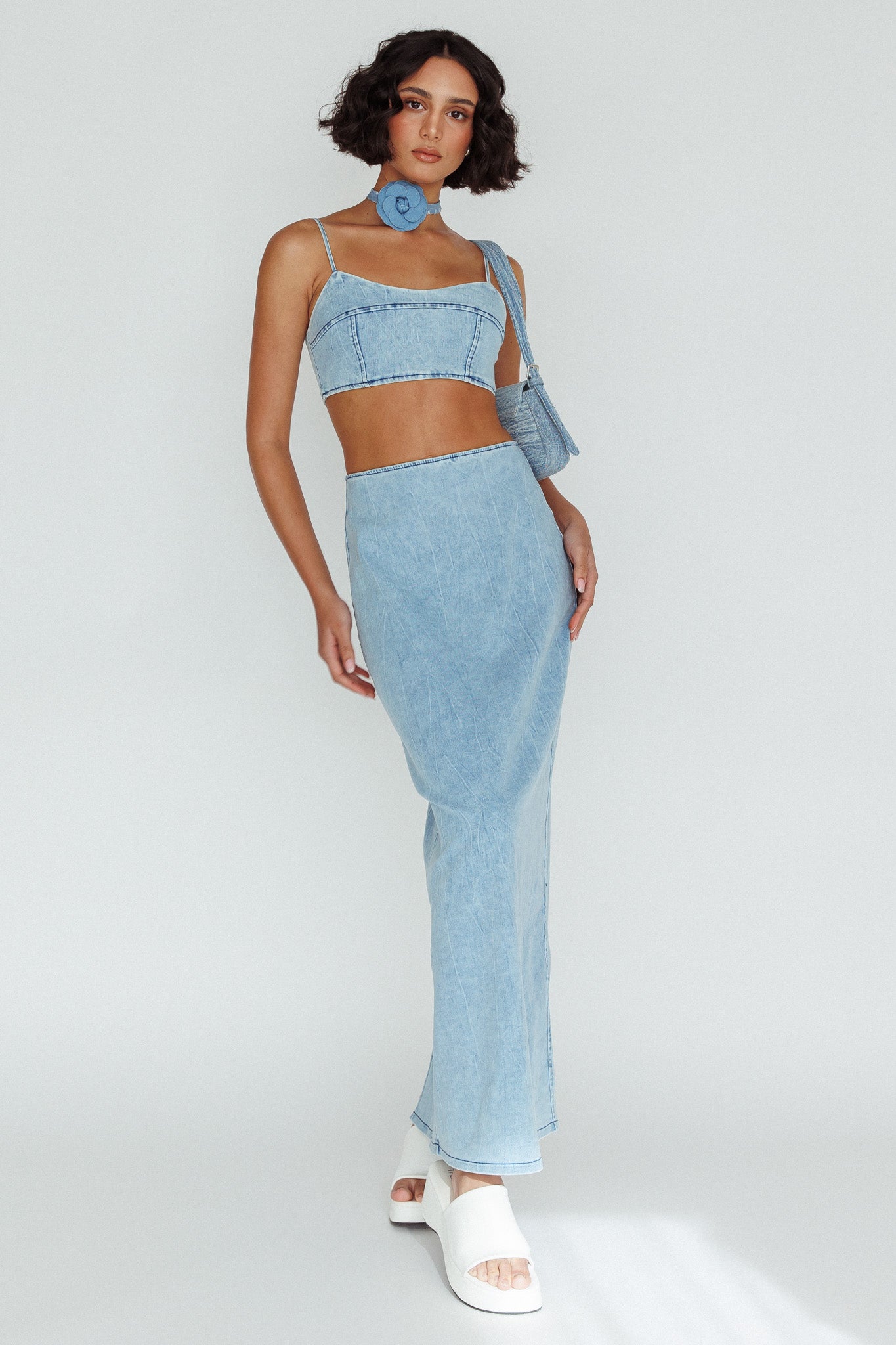 The Moment Maxi Skirt Denim by Selfie Leslie Australia