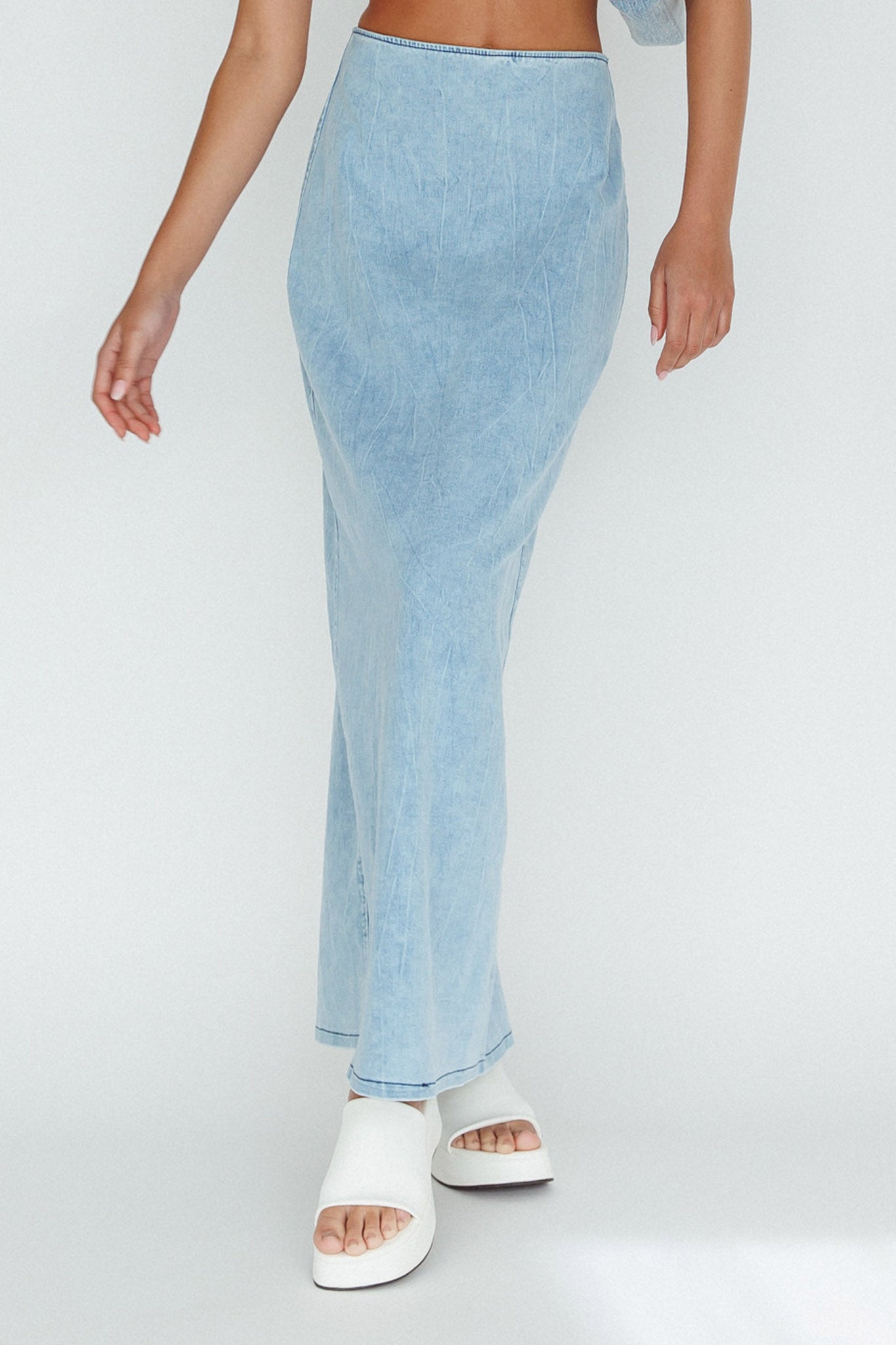The Moment Maxi Skirt Denim by Selfie Leslie Australia
