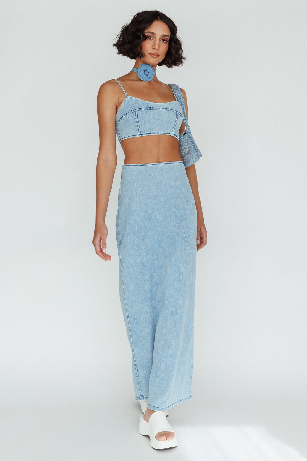 The Moment Maxi Skirt Denim by Selfie Leslie Australia